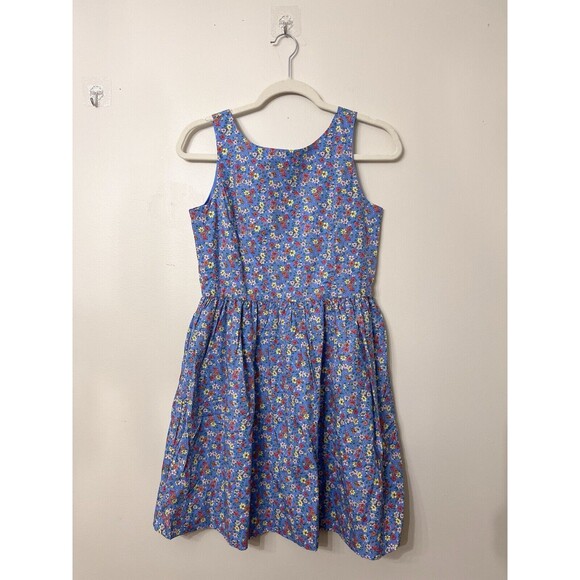 Polo Ralph Lauren Girls Size 16 Blue Floral Dress Sleeveless Fit & Flare NWT